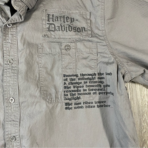 HARLEY DAVIDSON Short Sleeve Collar Button Down Shirt Men’s Size 2XL Biker - Picture 2 of 6